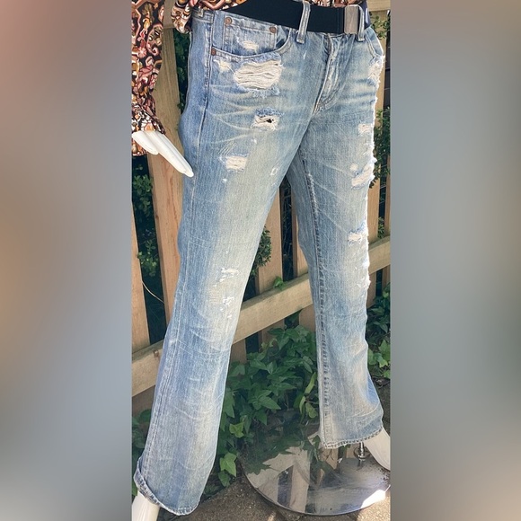 Adriana Goldschmeid  Women's Distressed Slim Straight Leg Jeans, Waist 31 - Picture 6 of 16